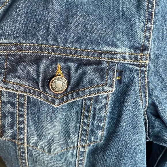 Abercrombie & Fitch Denim Trucker Jean Jacket Womens M Medium Blue Wash Preppy - Picture 4 of 6